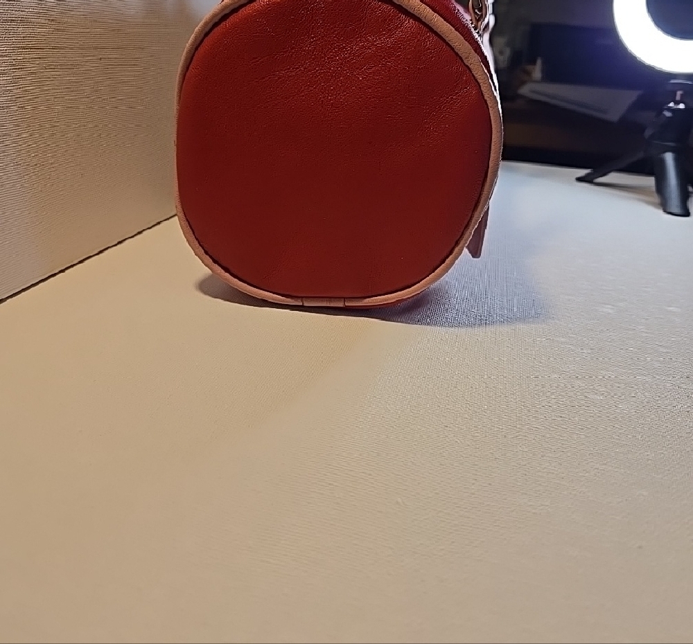 Jana Feifer Two Toned Pink Leather Mini Duffle /barrel Bag Purse - Picture 3 of 12
